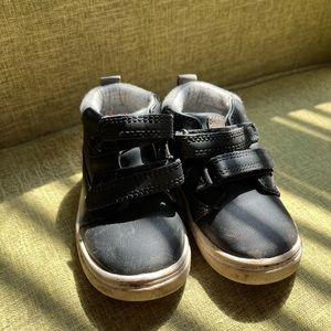 Black and gray Velcro high tops